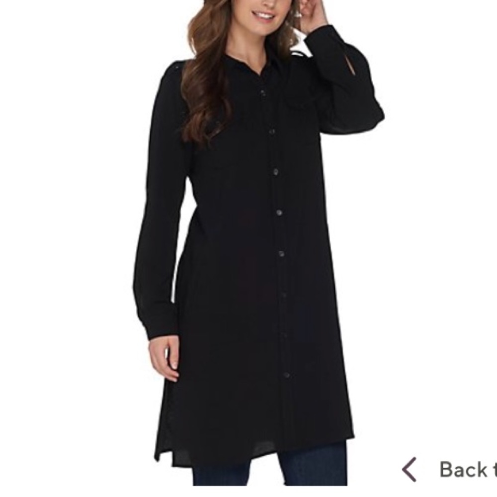 Linea by Louis Dell’Olio gauze crepe topper black
